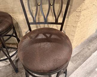 4 metal and faux leather