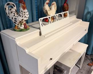 Upright piano with stool