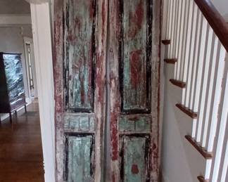 Massive antique pair of doors, imported from Egypt! Each panel is 21x86, and almost a full 2" thick. $1,200.