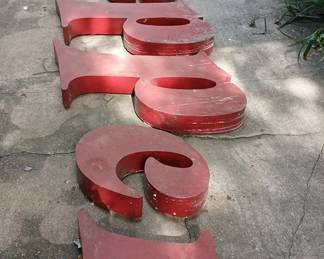 This is an extremely rare opportunity to own a custom fabricated, deep profile, painted stainless steel vintage Dr Pepper sign! Salvaged from a regional distribution warehouse, the oversized letters are perfect to adorn your favorite neighborhood pub, patio privacy fence, or some lucky gentleman’s man cave! “D” is 30” tall, capital “P” is 32”, the “r”s and “e”s are 18”. Overall length will vary depending on installation. $1,600. NOTE: This piece WILL NOT be at the sale. Shown by appointment only. (My warehouse is literally just a mile away.)