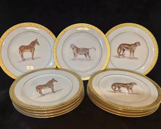 Gold Buffet Royal Gallery Zebra Leopard And Tiger Plates