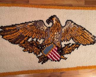 Vintage Eagle Latch Hook Rug