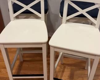 White Ikea Ingolf Barstools