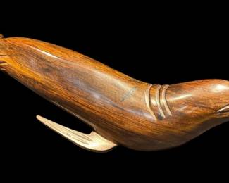 Large Carved Wood Dolphin