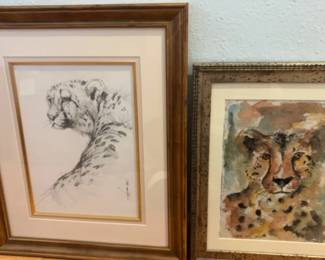 Ian Van Zhy Original Cheetah Drawing And Cheetah Painting on Paper