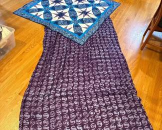 Batik Fabric And Stormy Star Quilt