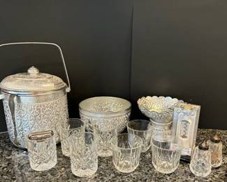 Thai Aluminum Ice Bucket And Liquor Glasses