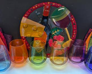 Lenox Stemless Wine Glasses Glass Plate And Napkins