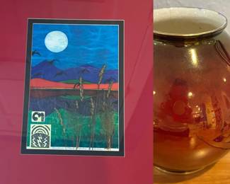 Limited Edition Mixed Media Art Carolton Ware Rouge Royale Vase