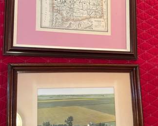 Framed Washington County Map And Framed Arial