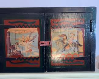 Painted Carousel Scene Small Hinged Cabinet
