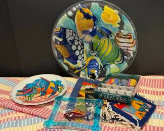 Peggy Karr Fused Glass Fish Plate And More Fish Decor