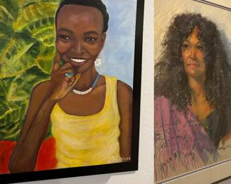 Original Oil And Chalk Paintings Of Women