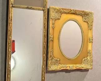 Trumeau Wall Mirror and Decorative Gold Framed Mirror