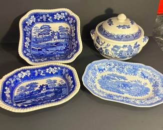 Spode Blue Tower And Blue Room Aesops Fables