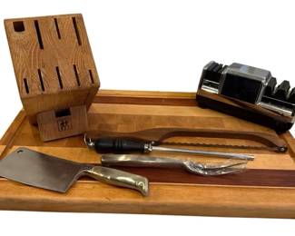 Wood Cutting Board Hinkle Knife Block Chefs Choice Dine Rite