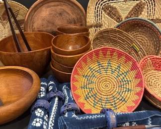 Teak Wooden Salad Bowls Baskets And More