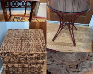 Selection Of Tables And Wicker Storage Cube