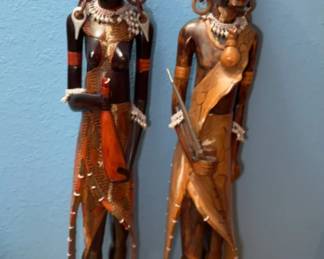 Large Carved African Statues 38 Tall