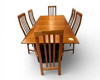 Nordic Furniture Co Modern Teak Dining Table and Chairs
