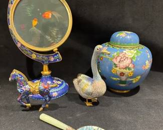 Cloisonn Ginger Jar Decorative Figurines And More