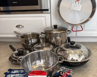 A Collection of Pots and Pans from Cuisinart Revere Ware Belgique