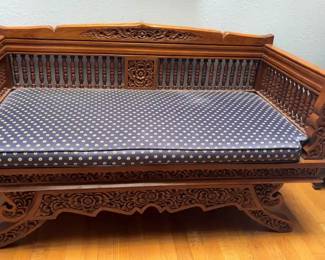 Traditional Carved Teakwood Daybed