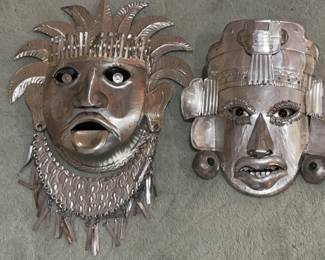 Mexican Tin Folk Art Masks