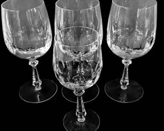 Four Clear Crystal Wine Glasses