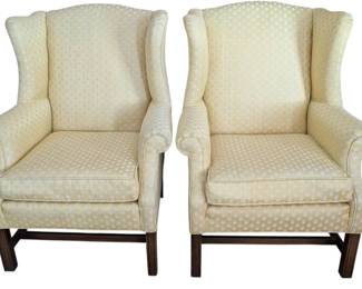 Pair of Ethan Allen Yellow Upholstered Chairs
