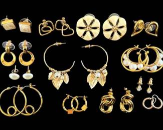 GoldToned Hoops  Stud Earrings