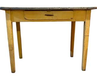 Vintage Enamel Top Table