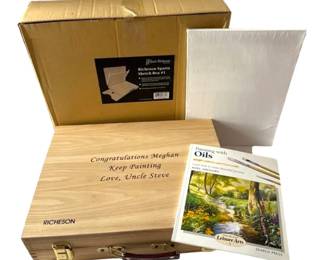 Richeson Sparta Sketch Box 1 With Canvases, Paints, Brushes, Book