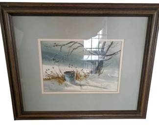 Framed Winter Scene by Ed Gifford 15 X 18 
