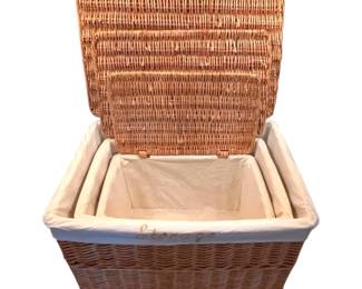 3 Nesting Wicker Storage Baskets With Liners