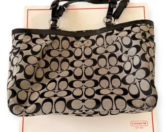 Coach Monogram Canvas Tote Bag w COA