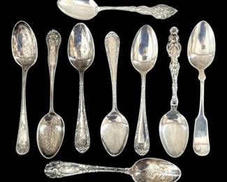 Antique Engraved Sterling Silver Spoons 155g Total