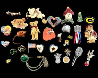 Teddy Bear Brooches And More Novelty Pins