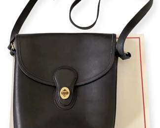 Vintage Coach Black Leather Bucket Bag