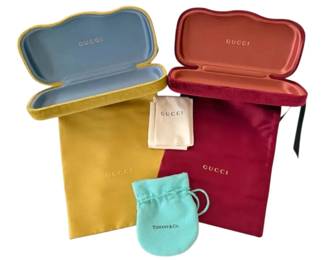 Gucci Glasses Cases And Tiffany Co. Jewelry Pouch