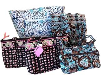 Vera Bradley Beach Tote, Java Blue Bags, Pink Elephant Paisley Bags