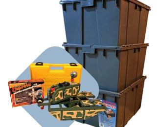 Three Bins Of Motorized Toys And Toy Parts