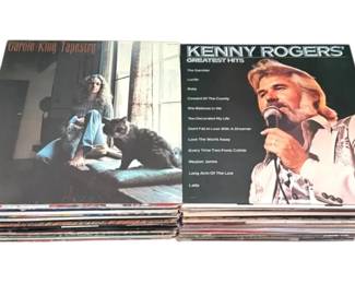Mystery Vinyl Records Including Kenny Rogers, Carole King, Bruce Hornsby, More