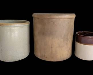 3 Stoneware Crocks