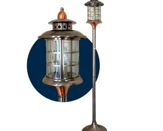 Lantern Style Silver Toned Floor Lamp