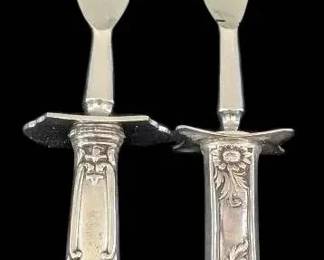 Two Sterling Silver Handled Carving Forks