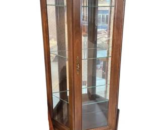Wooden 3Shelf Lighted Curio Cabinet