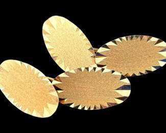 18k Yellow Gold Oval Cufflinks 6.81g