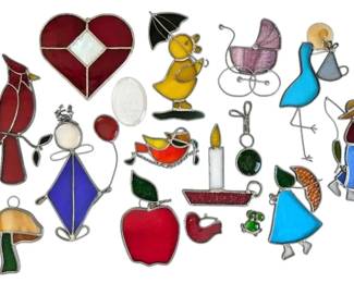 14 Stained Glass Hanging Ornaments
