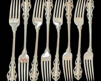 Lunt Dresden Scroll Sterling Silver 7.5 Forks 475g Total